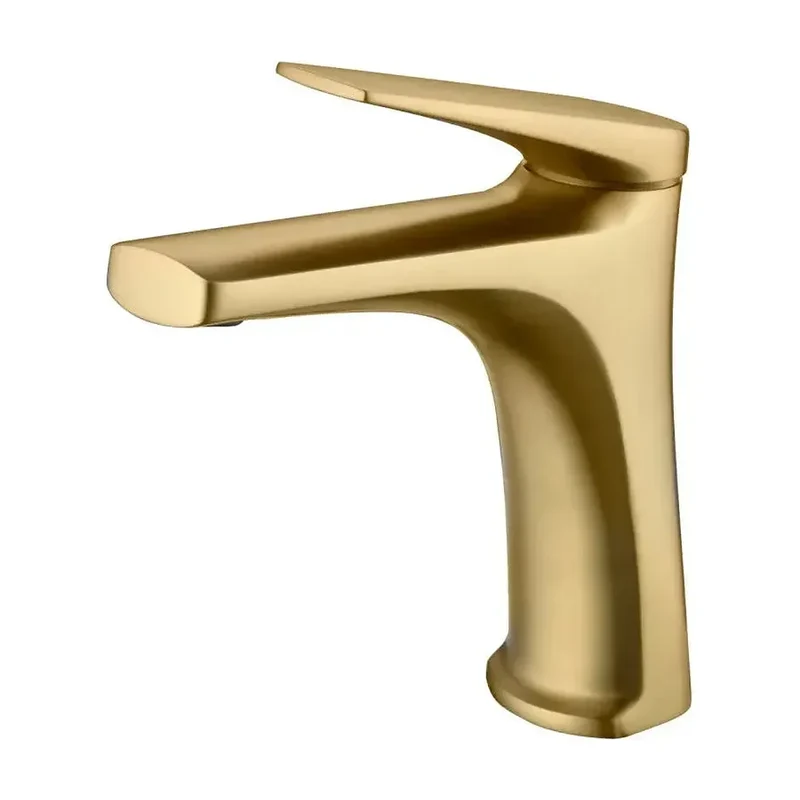 Grifo monomando lavabo sobre repisa oro cepillado Imex