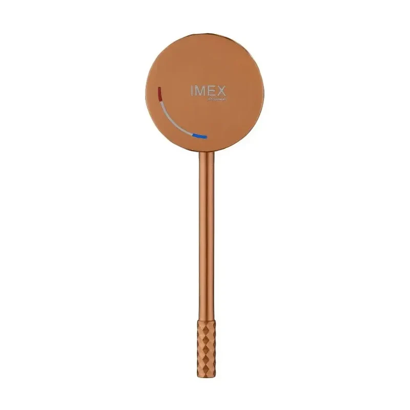 Grifo monomando con caño alto para lavabo hecho de latón con acabado oro rosa cepillado Genova de Imex