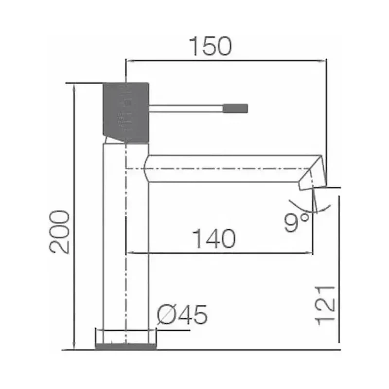 Grifo monomando para lavabo fabricado en latón con acabado oro rosa cepillado Line de Imex