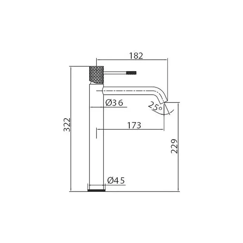 Grifo monomando con caño alto para lavabo hecho de latón con acabado cromado Genova de Imex