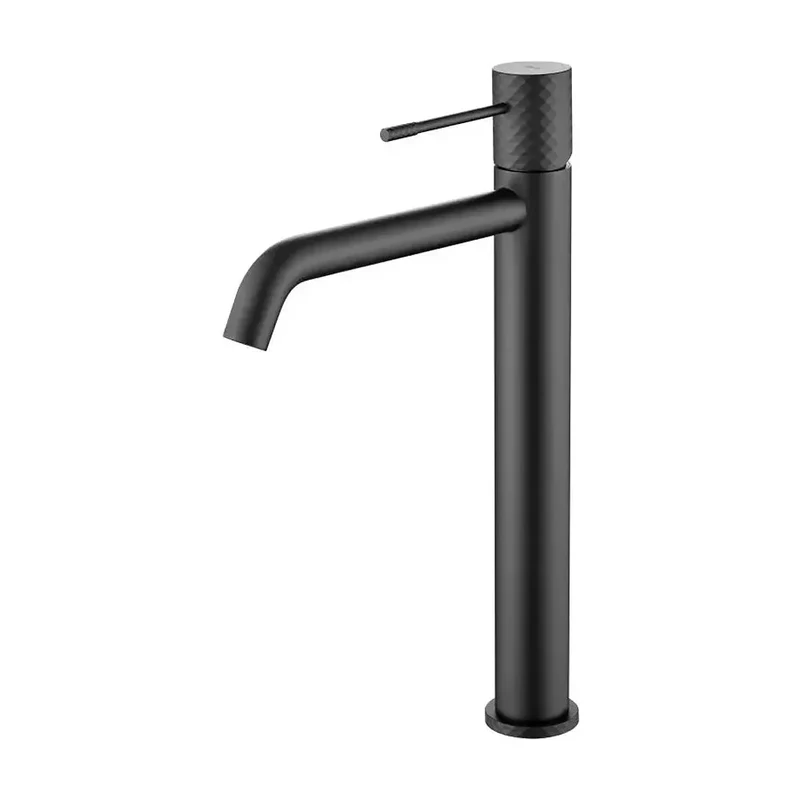 Grifo monomando con caño alto para lavabo hecho de latón con acabado negro mate Genova de Imex