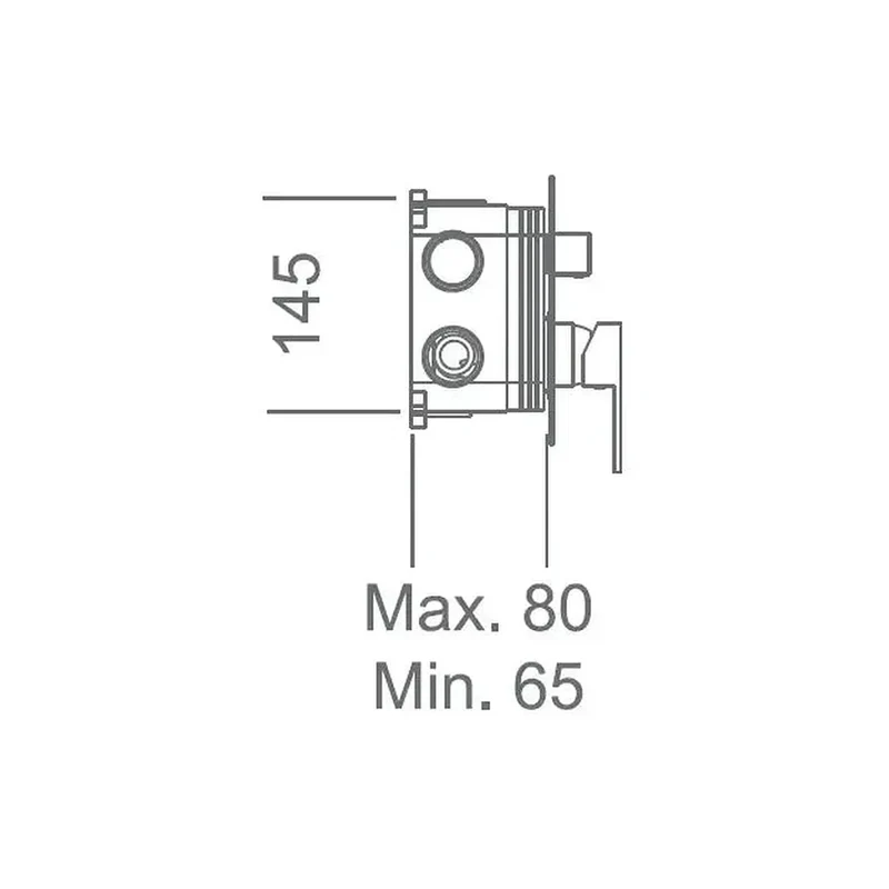 Grifo monomando de pared para ducha de 3 vías fabricado en latón de color negro mate de Imex
