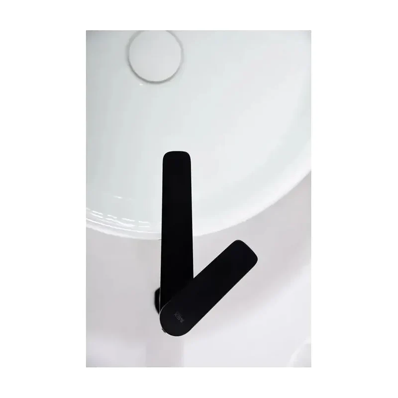 Grifo monomando con caño alto para lavabo fabricado en latón con acabado negro mate Napoles de Imex