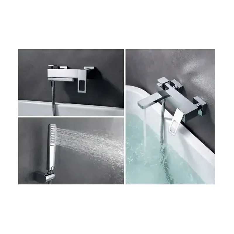 Grifo monomando de pared para bañera o ducha de diseño moderno con un acabado cromado Suecia de Imex