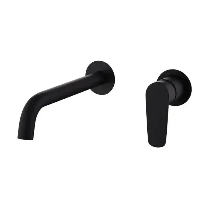 Grifo de lavabo empotrado monomando fabricado de latón con acabado negro mate Belgica de Imex