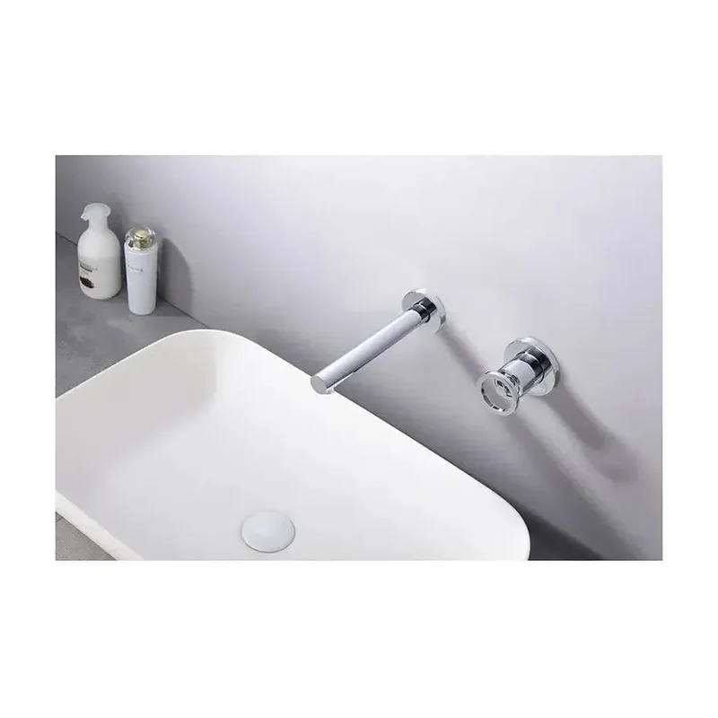 Grifo de lavabo empotrado con un diseño monomando de acabado cromado Olimpo de Imex