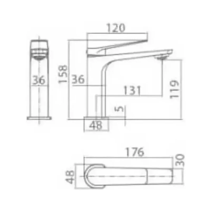 Grifo monomando sobre repisa para lavabo de latón con acabado oro cepillado Napoles de Imex
