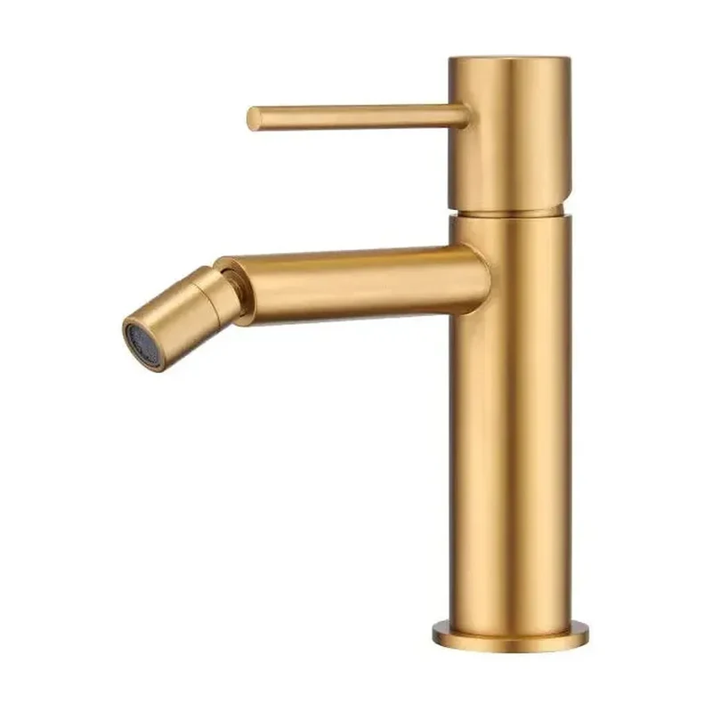 Grifo monomando de bidé con cartucho de 25 mm fabricado en latón con acabado en oro cepillado Monza de Imex