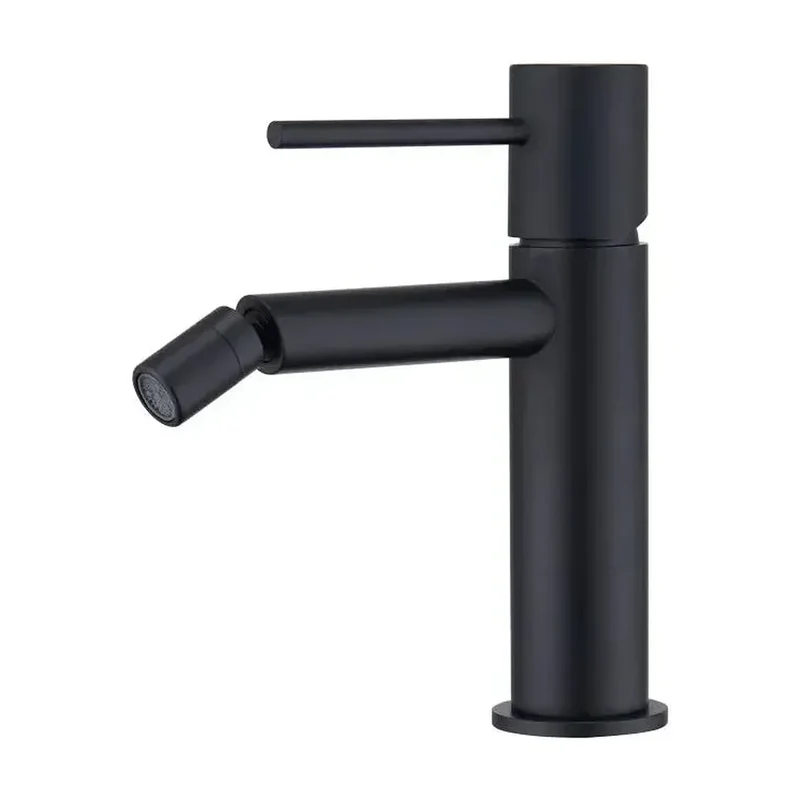 Grifo monomando de bidé con cartucho de 25 mm fabricado en latón con acabado negro mate Monza de Imex