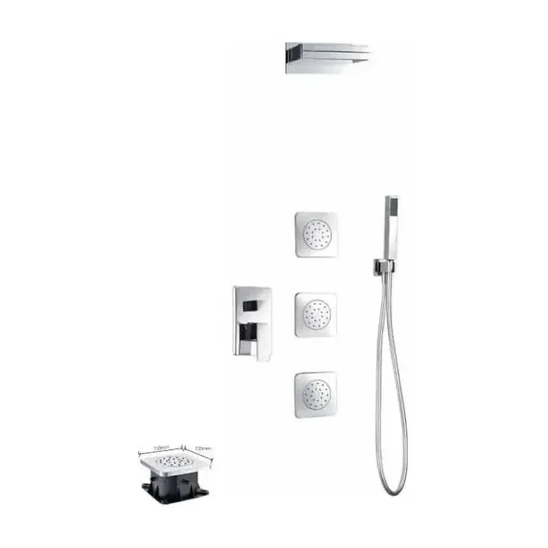 Conjunto de ducha para pared de acabado cromado con un diseño moderno Formentera de Imex