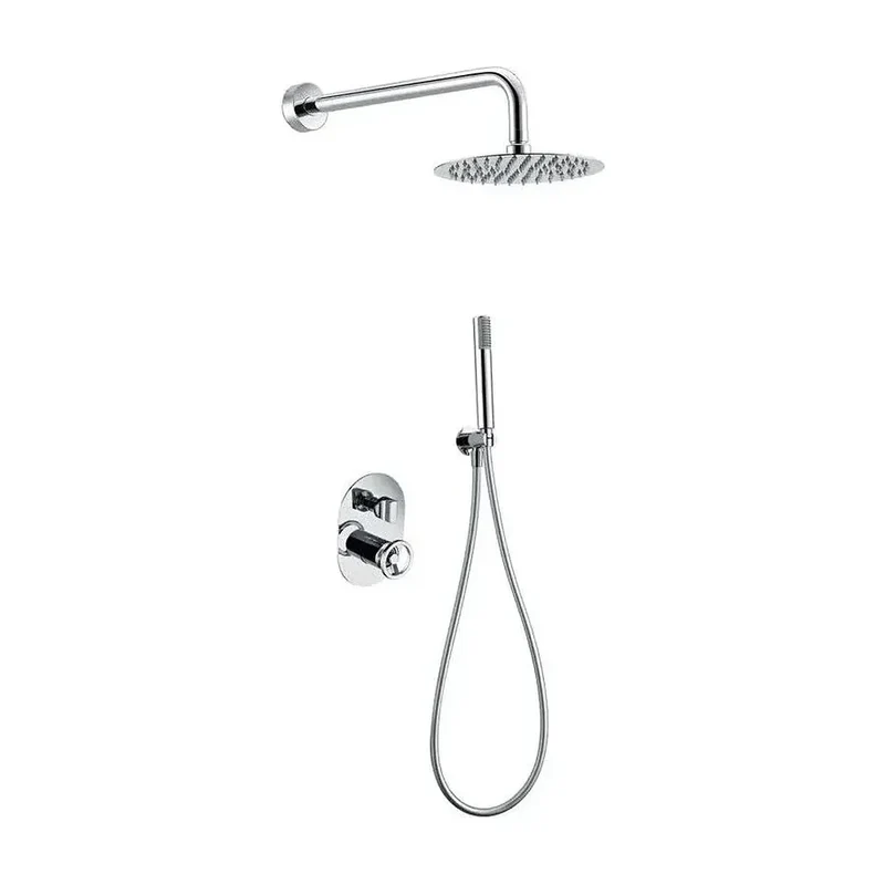 Conjunto para ducha con una grifería de latón de diseño moderno y un acabado cromado Olimpo de Imex