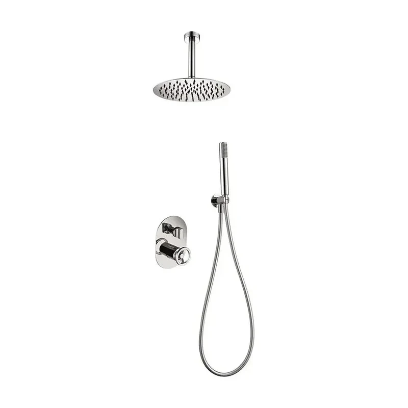 Conjunto para ducha de pared con un diseño moderno de acabado cromado vesubio Olimpo de Imex