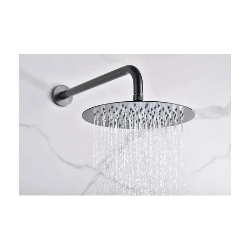 Conjunto de grifo termostático empotrado de 2 vías y ducha de mano con acabado black gun metal Monza de Imex