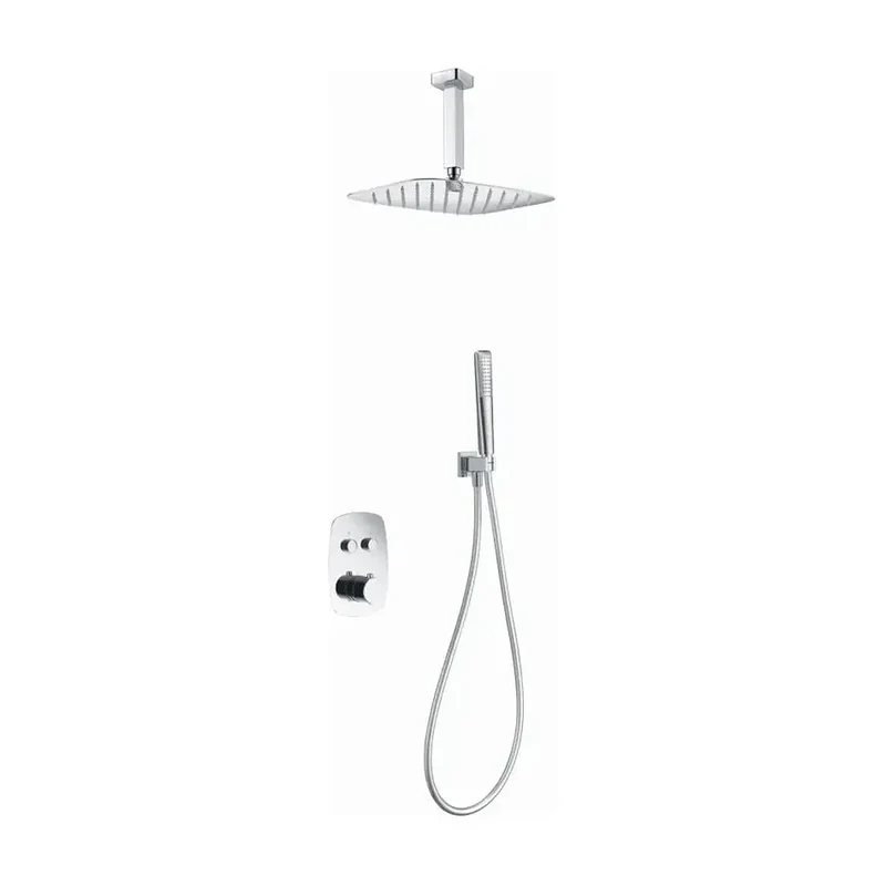 Conjunto termostático de 3 módulos para ducha de diseño moderno con un acabado cromado feroe Hidra de Imex
