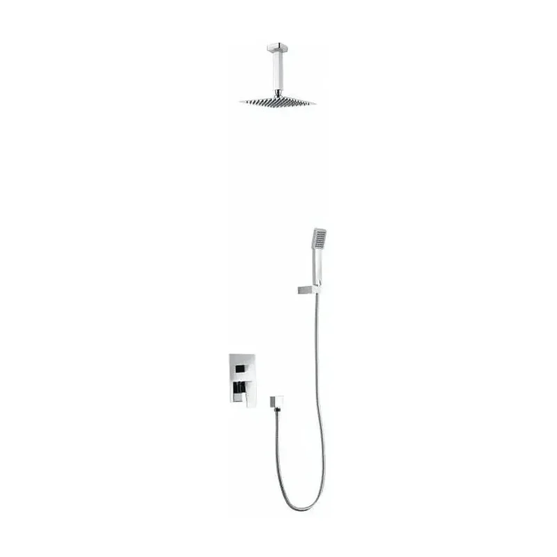 Conjunto para ducha de pared con un acabado cromado y un diseño moderno berlín Dublin de Imex