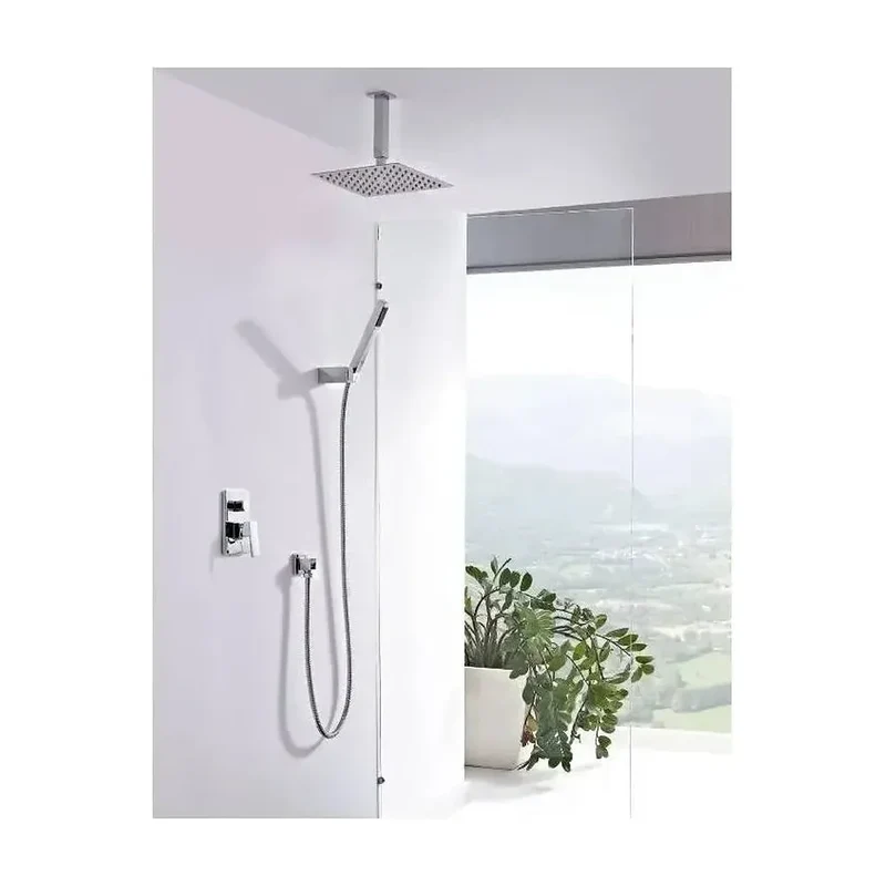 Conjunto para ducha de pared con un acabado cromado y un diseño moderno berlín Dublin de Imex