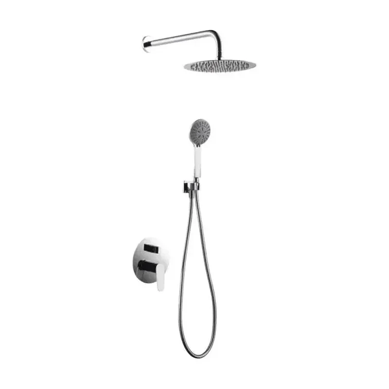 Conjunto de ducha monomando empotrado de acero inoxidable y latón cromado Belgica de Imex