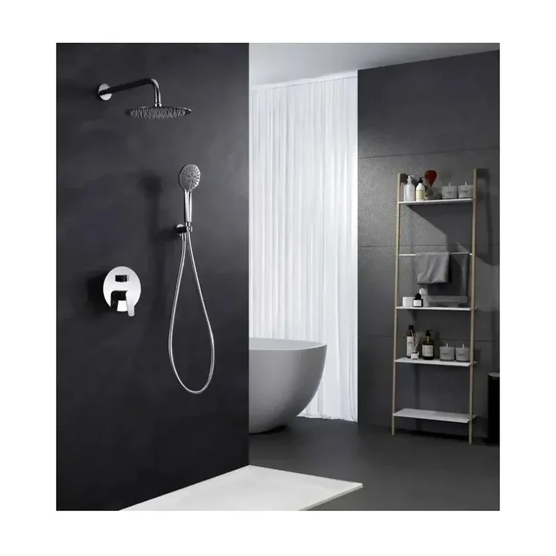 Conjunto de ducha monomando empotrado de acero inoxidable y latón cromado Belgica de Imex