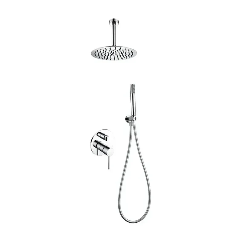 Conjunto de ducha monomando de diseño moderno con un acabado cromado thalos stick Milos de Imex