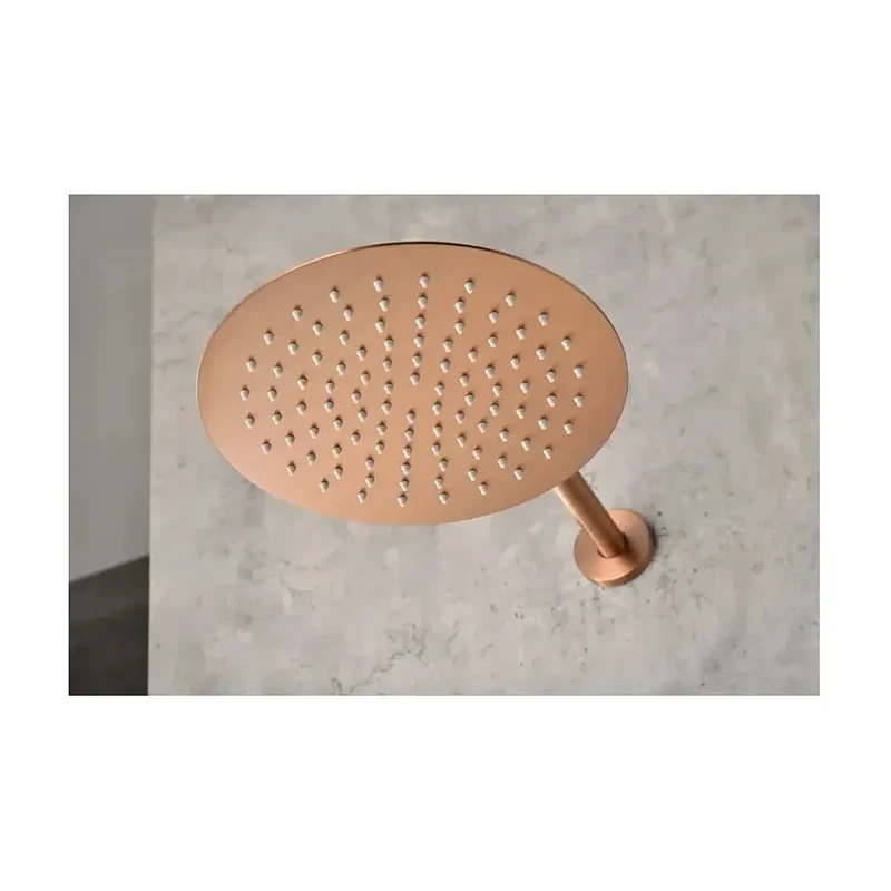 Conjunto de grifo termostático empotrado de 2 vías y ducha de mano con acabado en oro rosa cepillado tivoli Monza de Imex
