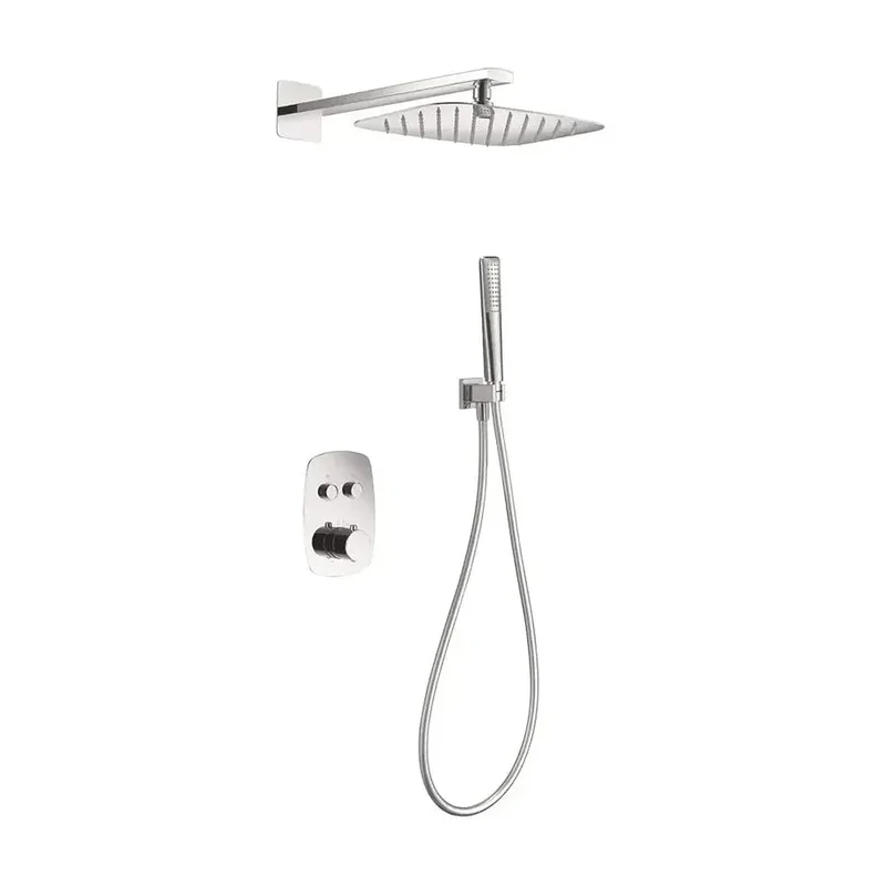 Conjunto termostático de 3 módulos para ducha con un diseño moderno de acabado cromado Hidra de Imex