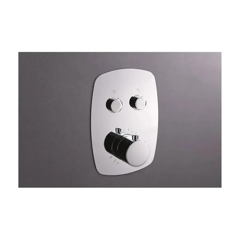 Conjunto termostático de 3 módulos para ducha con un diseño moderno de acabado cromado Hidra de Imex