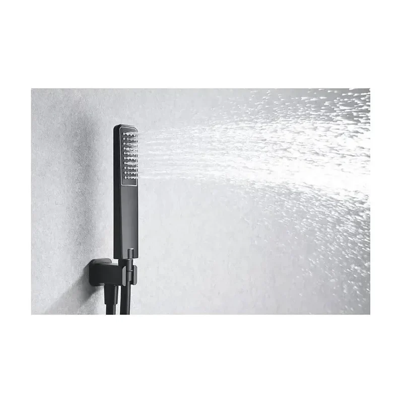 Conjunto termostático para ducha de 3 módulos con un diseño moderno de color negro mate portugal Madeira de Imex