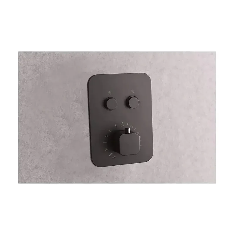Conjunto termostático para ducha de 3 módulos con un diseño moderno de color negro mate portugal Madeira de Imex
