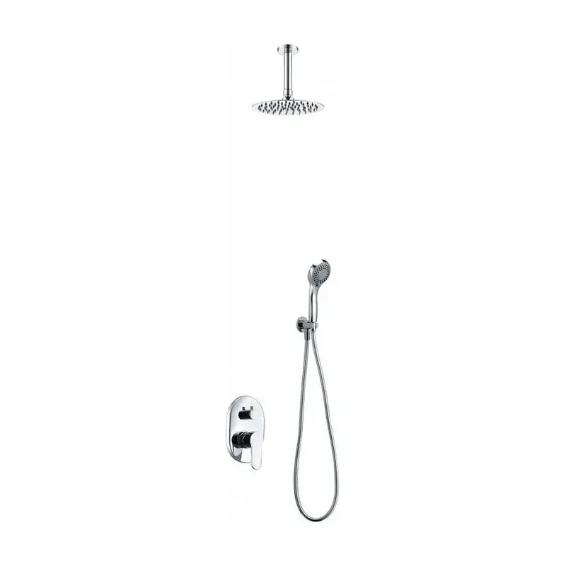 Conjunto de pared para ducha de diseño moderno con un acabado cromado mónaco Oslo de Imex