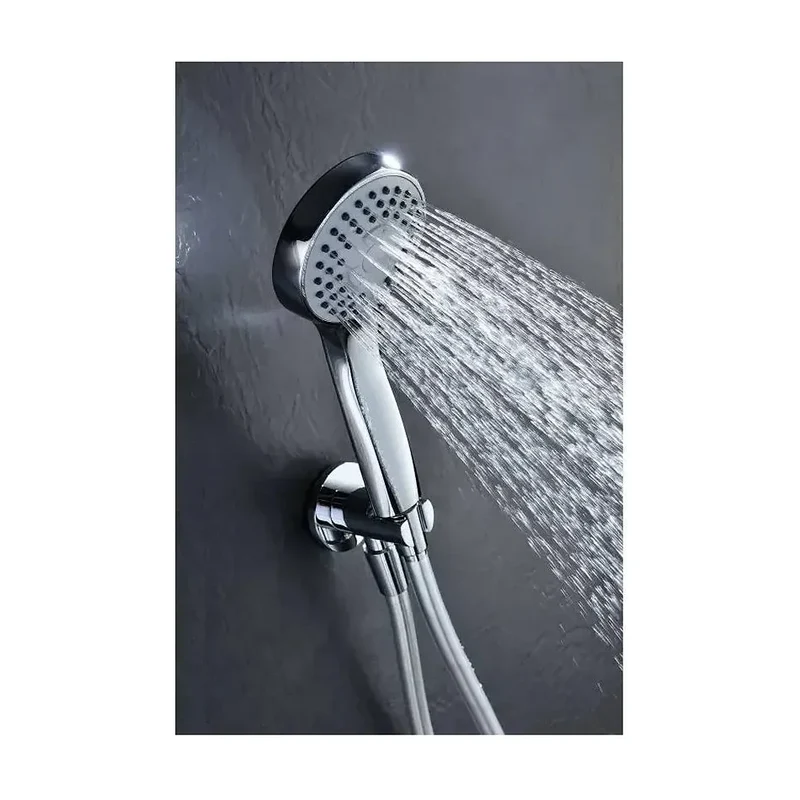 Conjunto de pared para ducha de diseño moderno con un acabado cromado mónaco Oslo de Imex