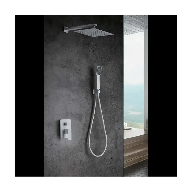 Conjunto para la ducha con un diseño moderno y un acabado blanco mate Dublin de Imex