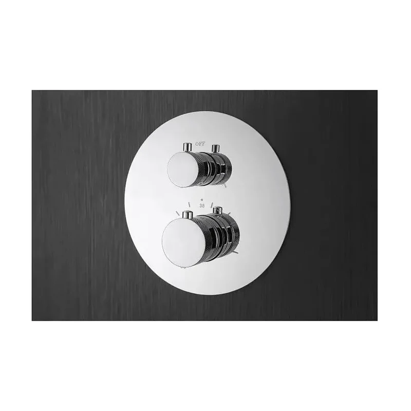 Conjunto para ducha termostática de diseño empotrado con un acabado cromado top Line de Imex