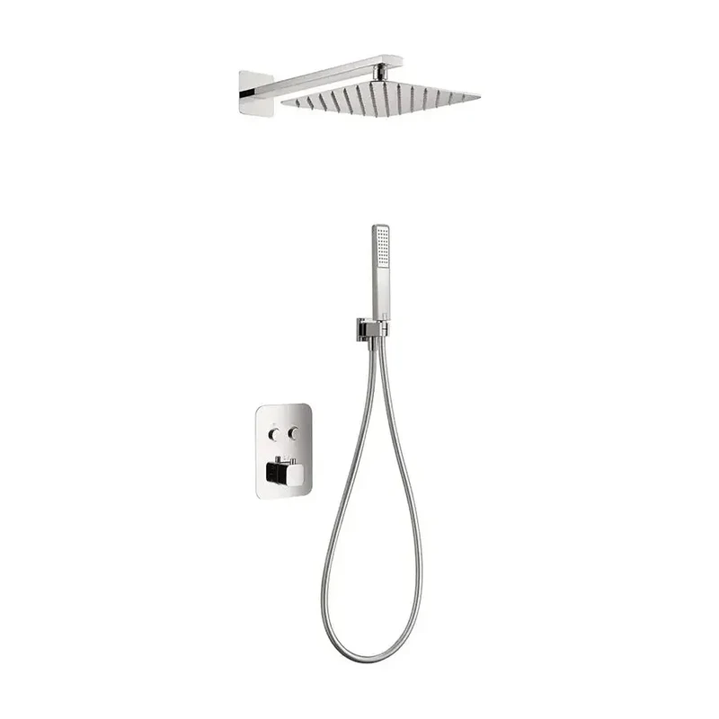 Conjunto termostático para ducha con 3 módulos con un diseño moderno de acabado cromado Madeira de Imex