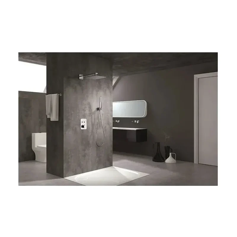 Conjunto termostático para ducha con 3 módulos con un diseño moderno de acabado cromado Madeira de Imex