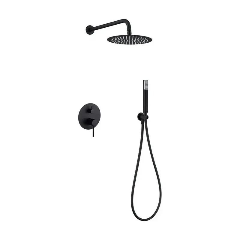 Conjunto ducha empotrado Imex Monza Black Gun Metal 2 vías