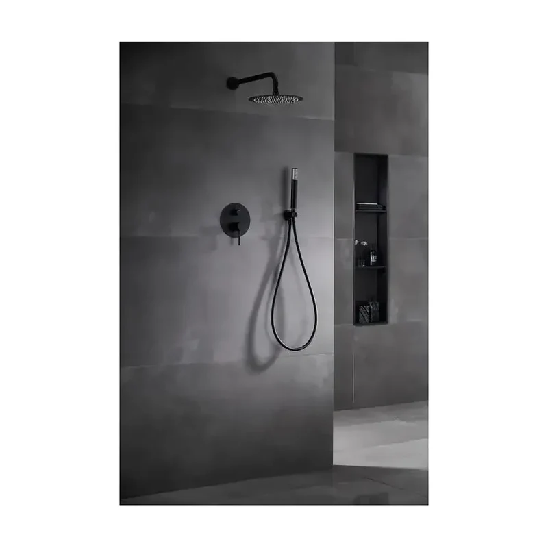 Conjunto ducha empotrado Imex Monza Black Gun Metal 2 vías