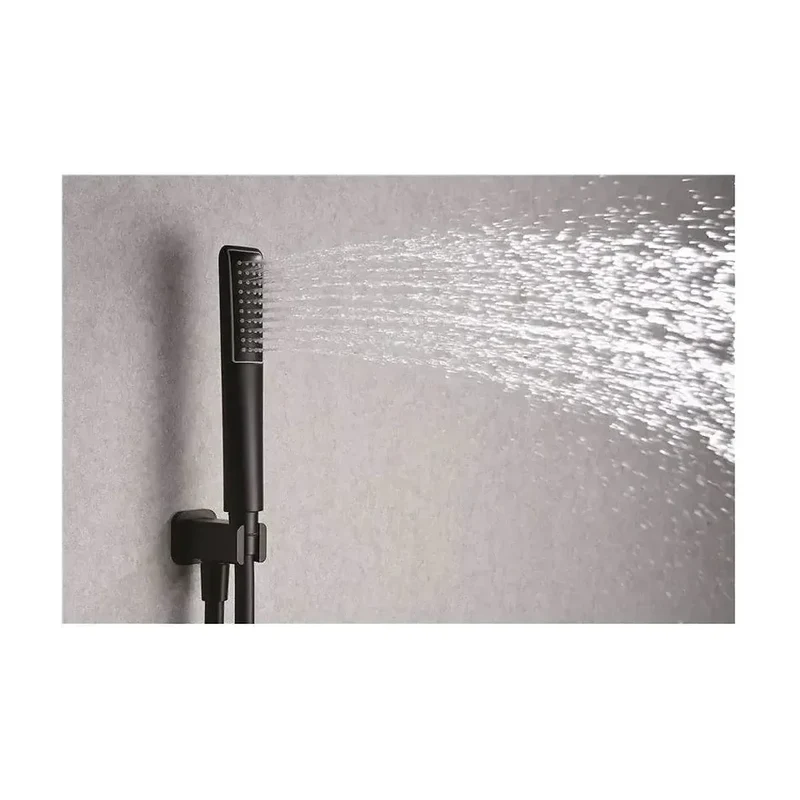 Conjunto termostático de 3 módulos para ducha con un diseño moderno en color negro mate Hidra de Imex