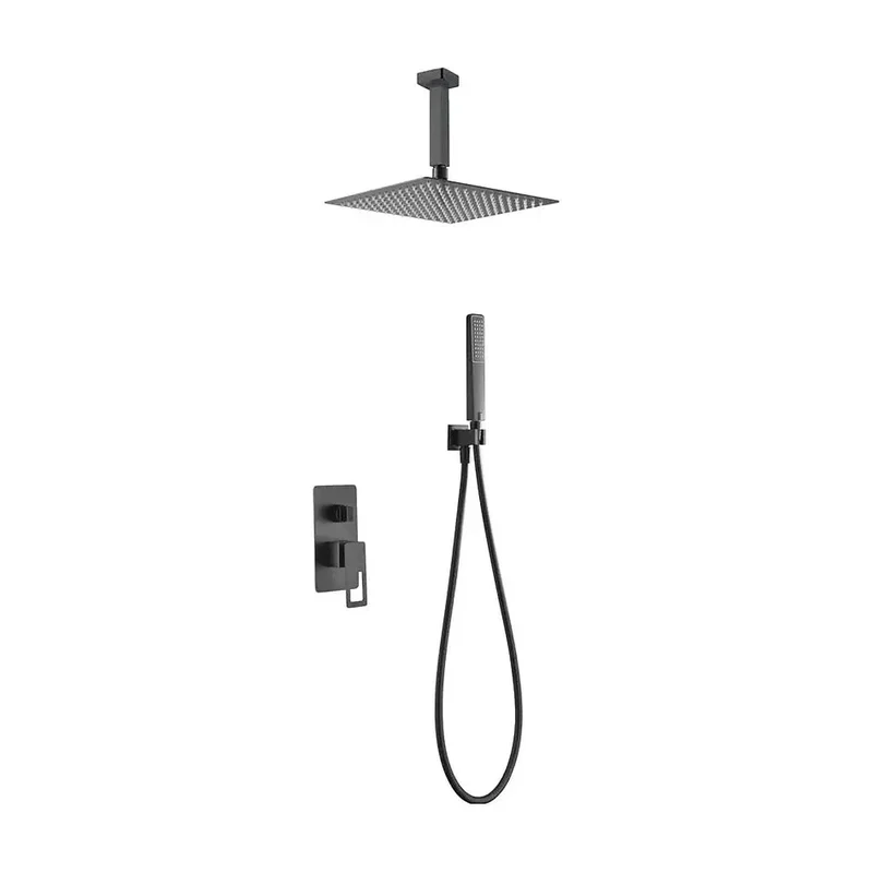 Conjunto moderno de grifería para ducha con un acabado negro mate estocolmo Suecia de Imex