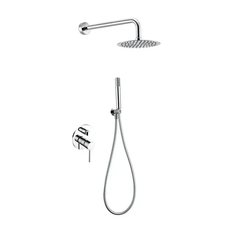 Conjunto de ducha empotrado con grifo monomando y acabado cromado stick Milos de Imex
