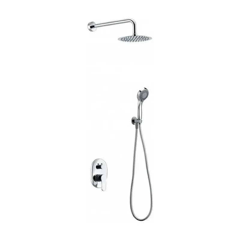 Conjunto de pared para ducha de diseño minimalista con un acabado cromado Oslo de Imex
