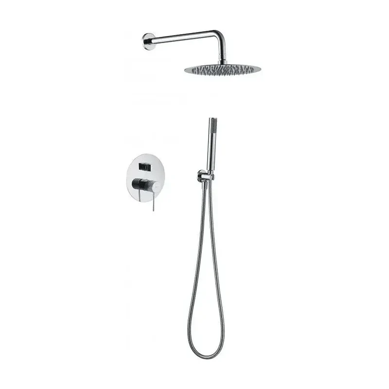 Conjunto para ducha empotrado con un diseño elegante de acabado cromado Line de Imex