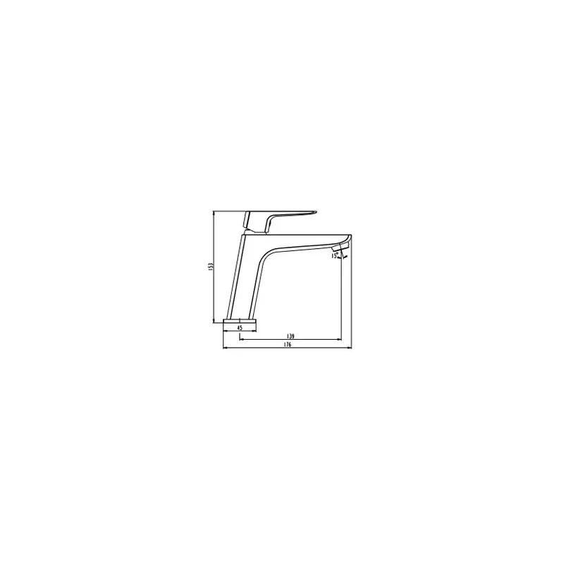 Grifo monomando para lavabo fabricado en latón con un acabado en color negro de 176 mm MARRIOT de GME