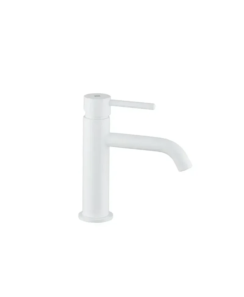 Grifo monomando para lavabo fabricado en latón con un acabado en color blanco Sirio de GME