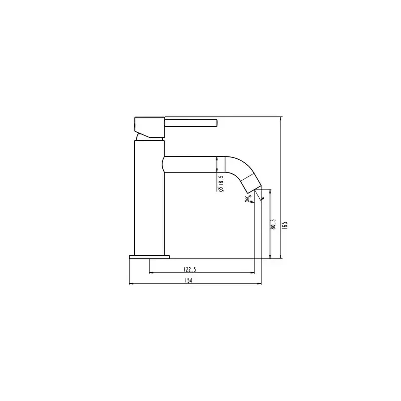 Grifo monomando para lavabo fabricado en latón con un acabado en color cromado Sirio de GME