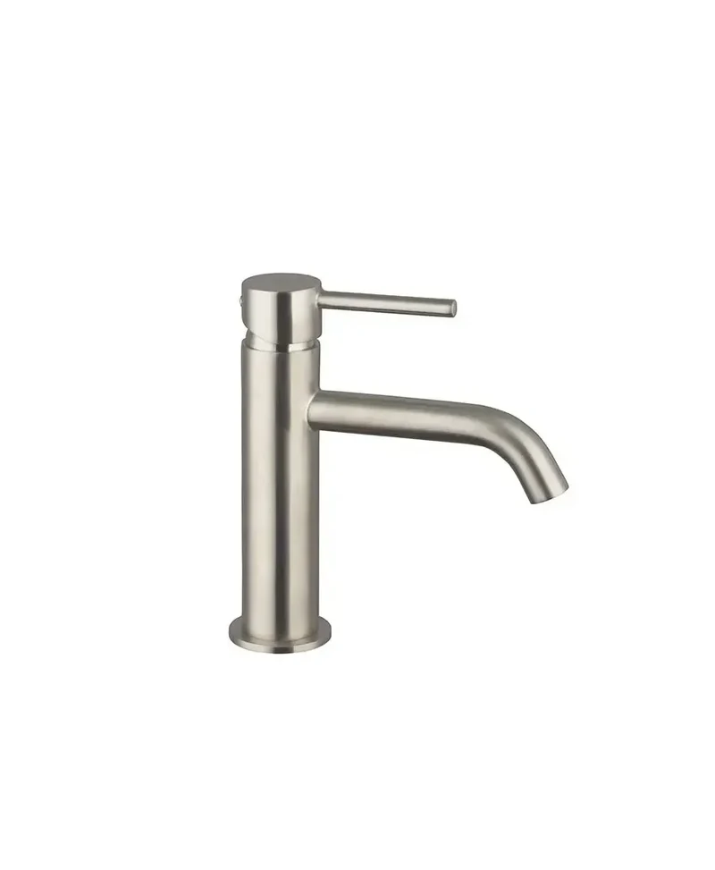 Grifo monomando para lavabo fabricado en latón con un acabado en color níquel Sirio de GME