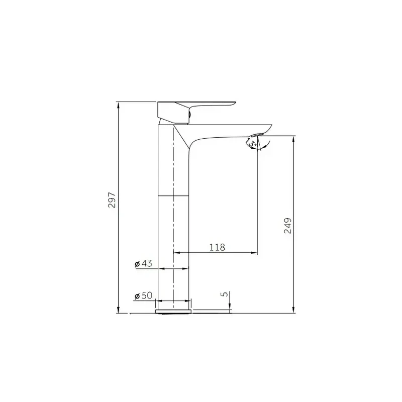 Grifo monomando caño alto para lavabo fabricado en latón con un acabado en color blanco Cassio GME