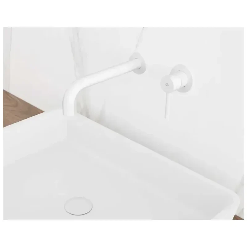 Grifo monomando empotrable para lavabo fabricado en latón con un acabado en color blanco Sirio de GME