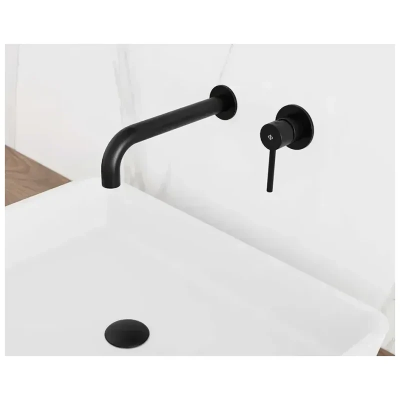 Grifo monomando empotrable para lavabo fabricado en latón con un acabado en color negro Sirio de GME