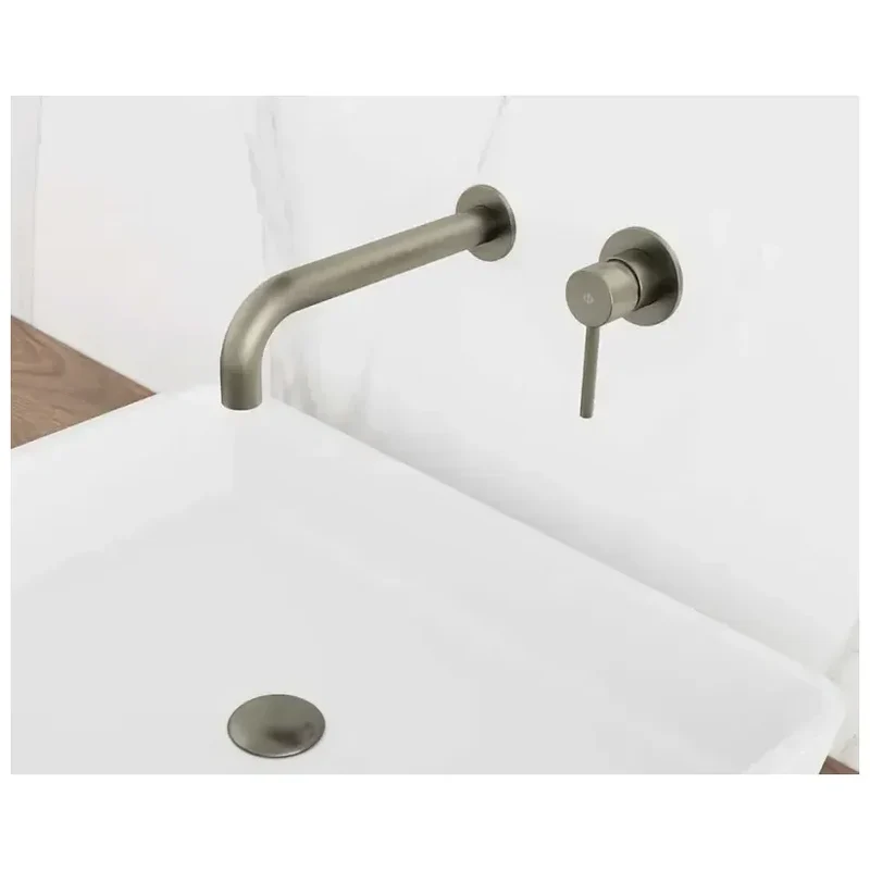 Grifo monomando empotrable para lavabo fabricado en latón con un acabado en color níquel Sirio de GME