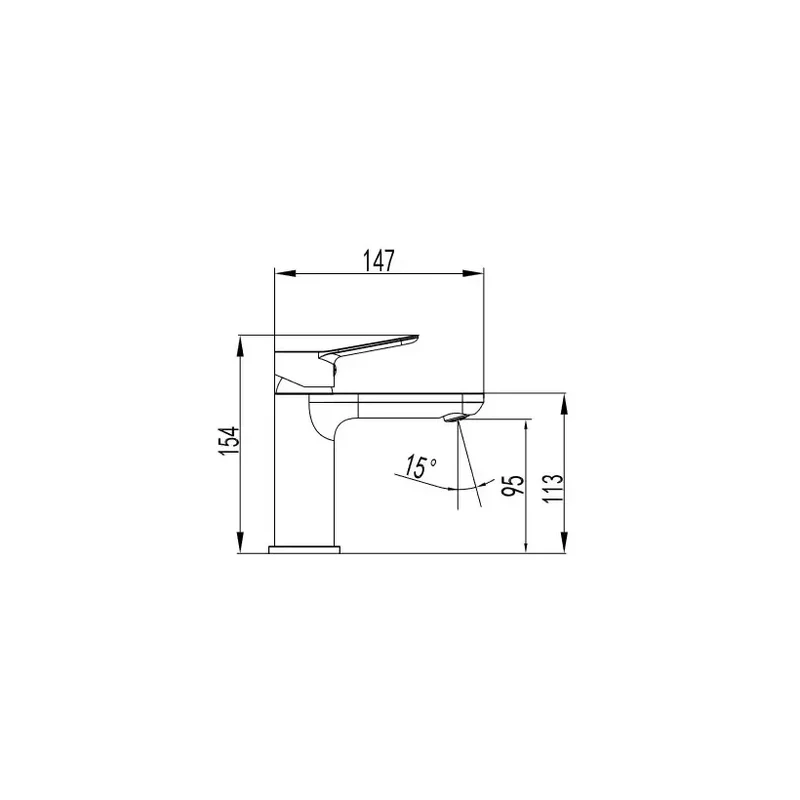 Grifo monomando para lavabo fabricado con latón con un acabado en color cromado Rhio de GME